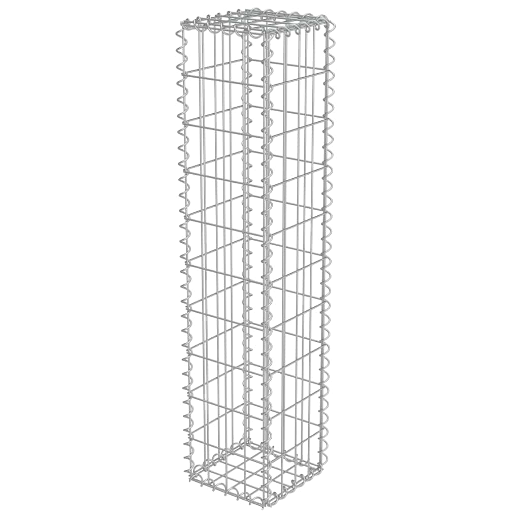 Vidaxl Ściana Gabionowa Z Pokrywami, Galwanizowana Stal, 20X20X100 Cm