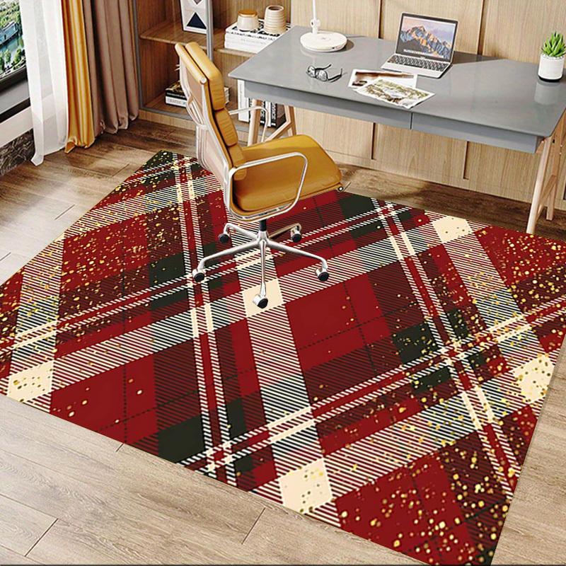 1PC Plaid Gold Extra Large Non Slip Floor Carpet, Office, Family, Studio Large Area Rug Indoor Rugs, Bold Statement Piece