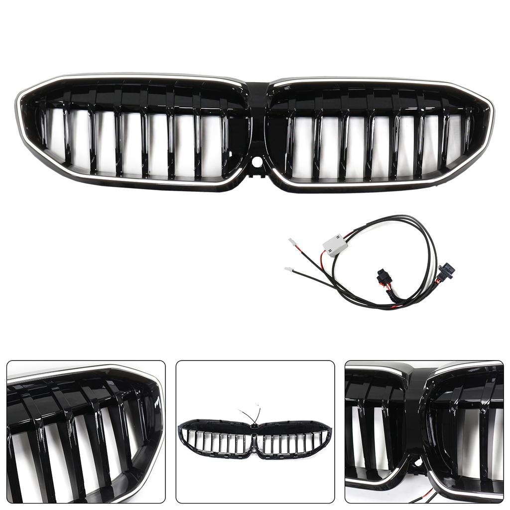 Glossy Black Kidney Grille Grill 51138072085 Fit for BMW 3 Series G20 2019-2022
