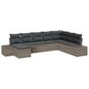 Garden Sofa Set with Cushions and Storage 8 Pcs Grey Poly Rattan