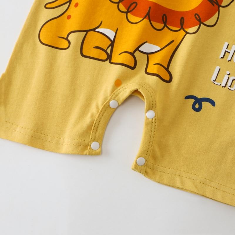 Summer Printed Newborn Baby Cotton Linen Bodysuits Boy and Girl Cartoon Romper Jumpsuit Soft Skin-friendly Thin Comfy Romper