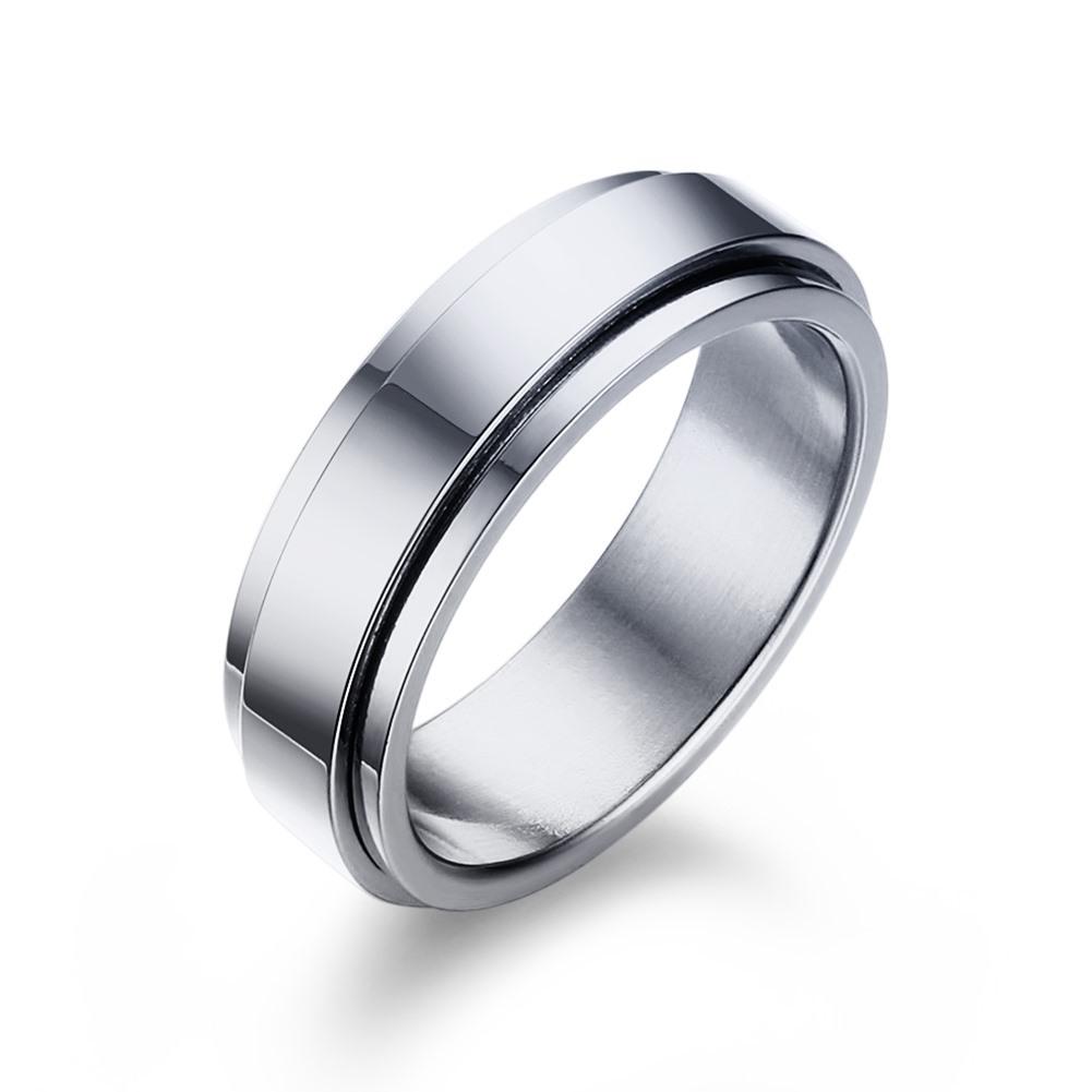 6MM Rotating Stainless Steel Couple Ring Smooth Band for Men Women