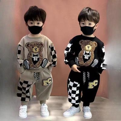 Kinderkleidung Jungen Herbst Hübscher Mittel- und Kleinkinder Freizeit Locker Frühling und Herbst Modischer Trend Anzug Zweiteiliger Anzug
