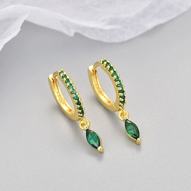 Sterling Silver Water Drop Dangle Hoop Earrings Women Minimalist Jewelry