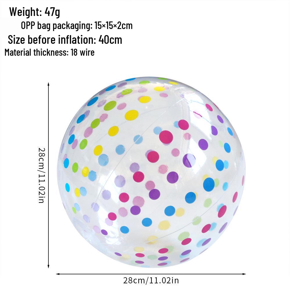 PVC Inflatable Transparent Beach Ball with Blue Sequins for Water Play and Photo Props