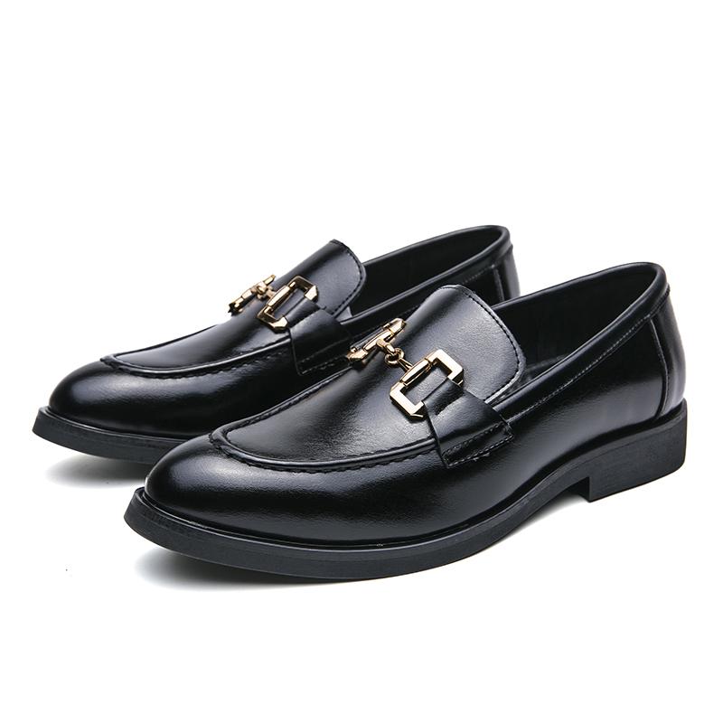 Men Classic Retro Loafer Casual Street Style Brown Leather Slip on Business Formal Shoes Black Dress Shoes Large Size