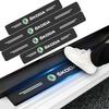 4 stk karbonfiber bilklistremerker, vanntette dørterskelklistremerker for Skoda Octavia MK2 MK3 2 3 A7 Fabia Karoq Kodiaq Rapid