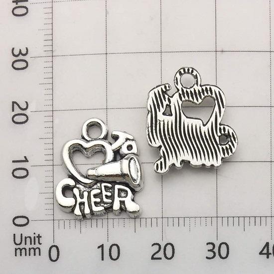 50pcs Craft Supplies Antique Silver Cheerleader Charms Pendants Crafting, Jewelry Findings Making Accessory DIY Necklace Bracelet