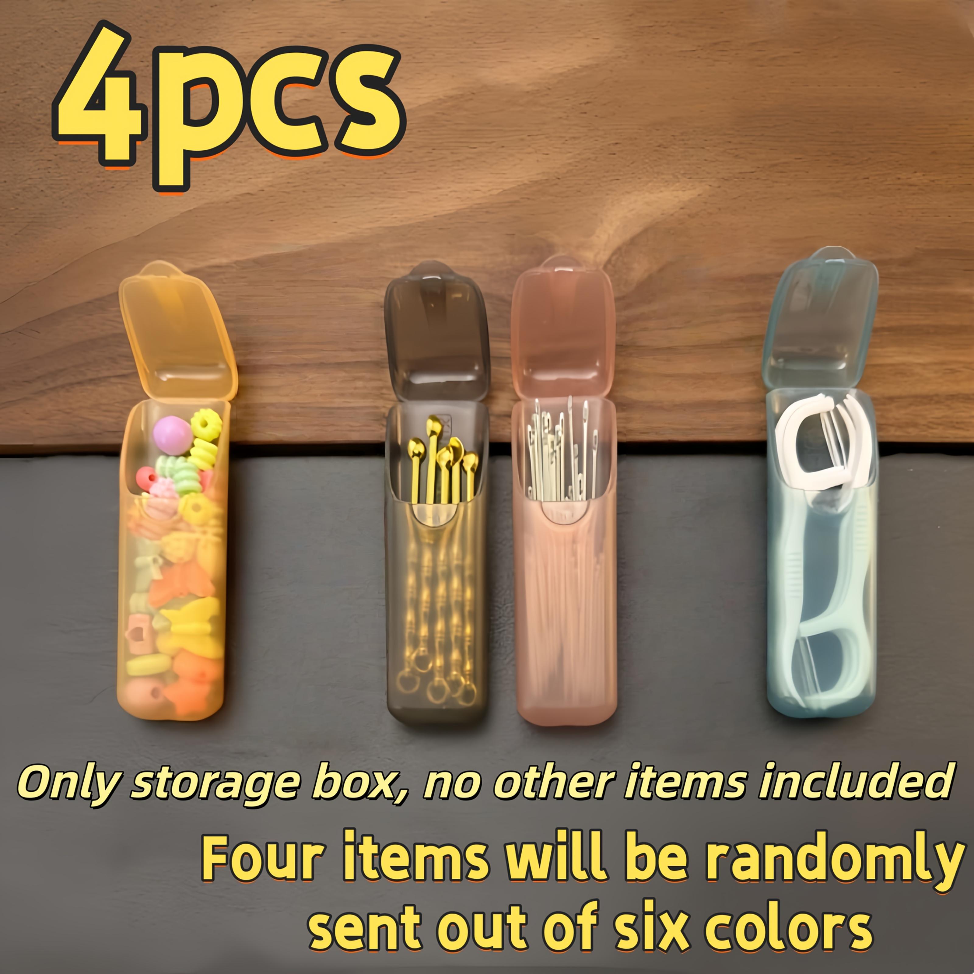 

4 шт. Мини Портативные Коробки для Хранения-Прочный Пластиковый Органайзер с Крышками, Для Зубочисток, Зубной Нити, Ювелирных Изделий, Мелких Предметов Домашнего Обихода