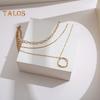 3Pcs Layered Stackable Choker Necklace Exquisite Circle Pendant Clavicular Chain Jewelry for Women Teen Girls Hypoallergenic Versatile Sweet Necklace