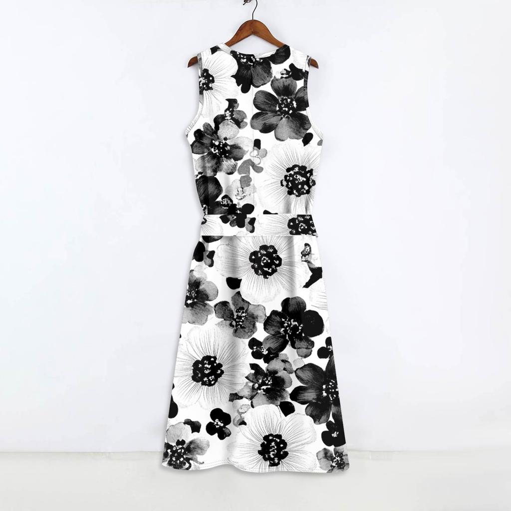 Robe Boho Sans Manches Pour Femmes Décontractée Coupe Ample Robe d'Été Imprimée