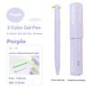 1pcs Triangular Multi-color Pen, Planwith Sign Series 3 Colors 0.5mm Point Gel Pen Multifunctional Liner Marker School