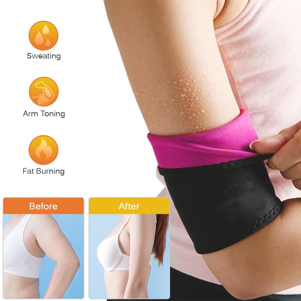 2pcs Sweat Enhancing Arm Trimmer Bands Fat Burning Compression Arm Bands Fitness Training