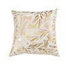 Short Plush Golden Leaf Sofa Cushion Cover, Retro Light Luxury Living Room Bedside Pillow Cover, Hot Stamping Pillow Cover