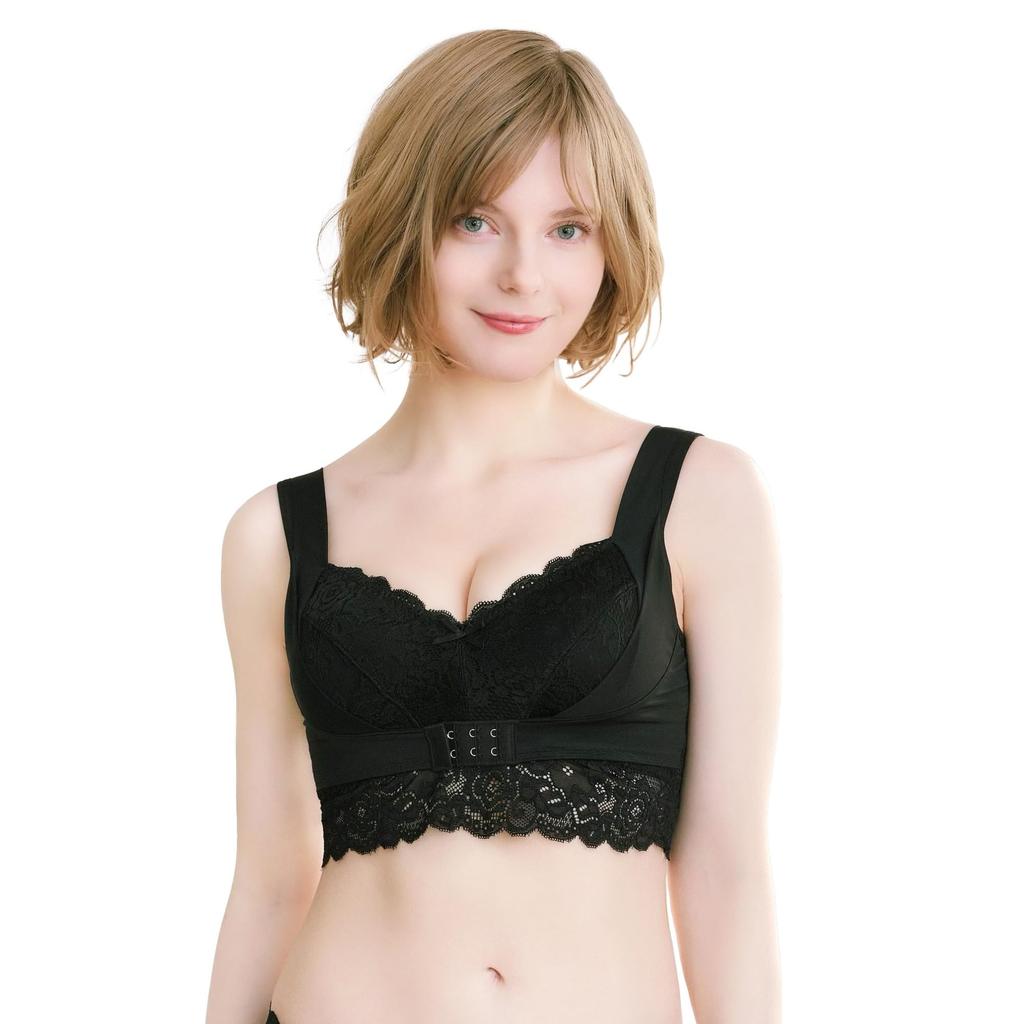 Angelir Night Bra Room Black "Fluffy Bra" Wireless/High Side/Corrective, (+L-LL)