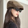 Autumn and Winter Literary and Retro Suede Forward Hat Men's and Women's Face Small Brown Cap Neutral Wind Ins Hat