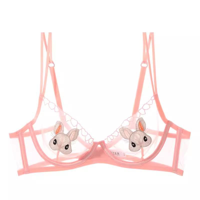 Cross-Border Sexy Bunny Sheer Underwear Set for Women: Slimming, Enhancing Bra for a Pure Desire Look