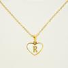 Personalized Heart Letter Necklace: Stainless Steel & Natural Shell Clavicle Chain