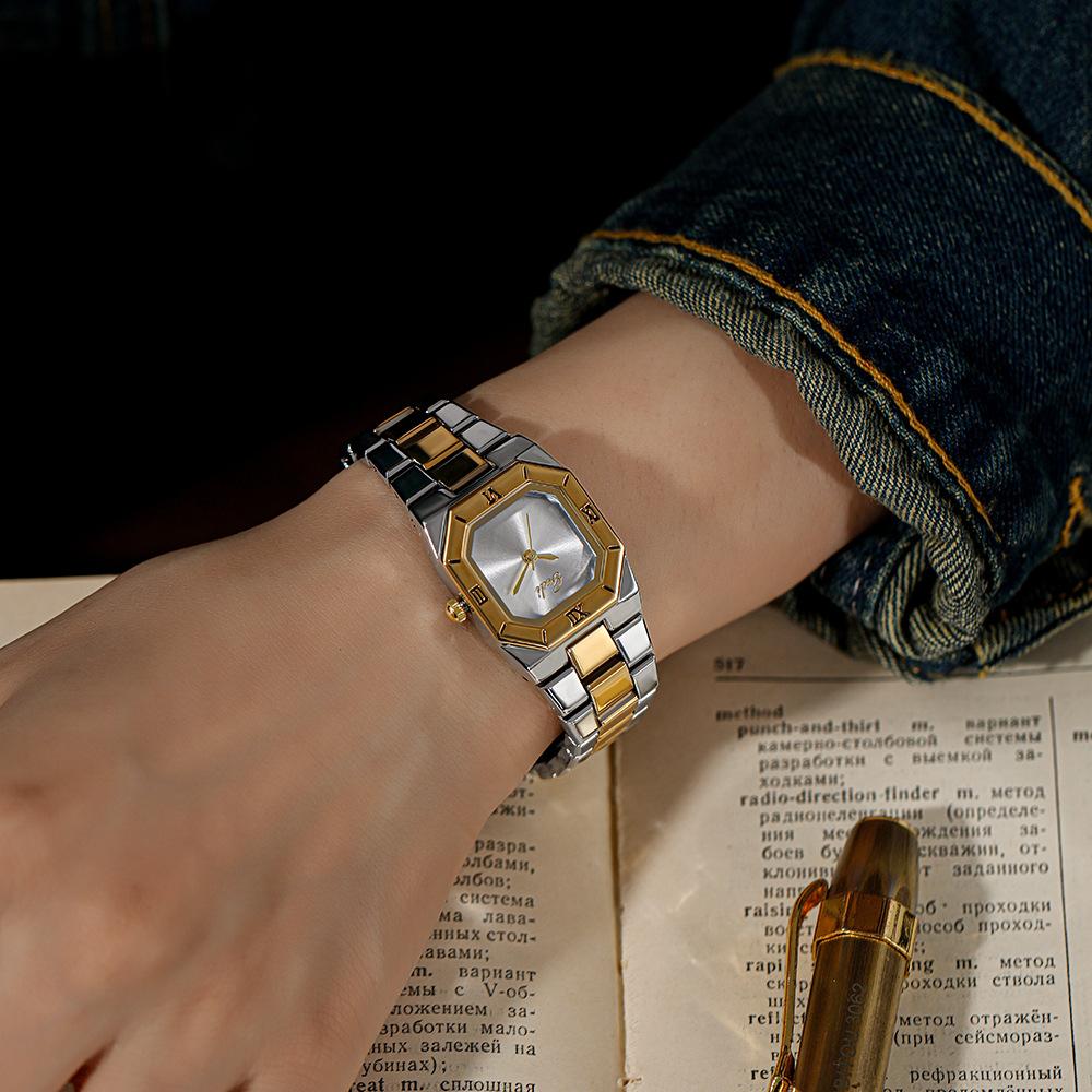 Light Luxury Niche Simple Steel Band Watch Temperament Fashionable Quartz Watch Business Atmosphere Commuter Watch for Women