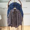 We1116 Autumn New Women's Lapel Japanese Cotton Shirt Loose Shirt Top Cardigan Striped Small Fresh Long Sleeves
