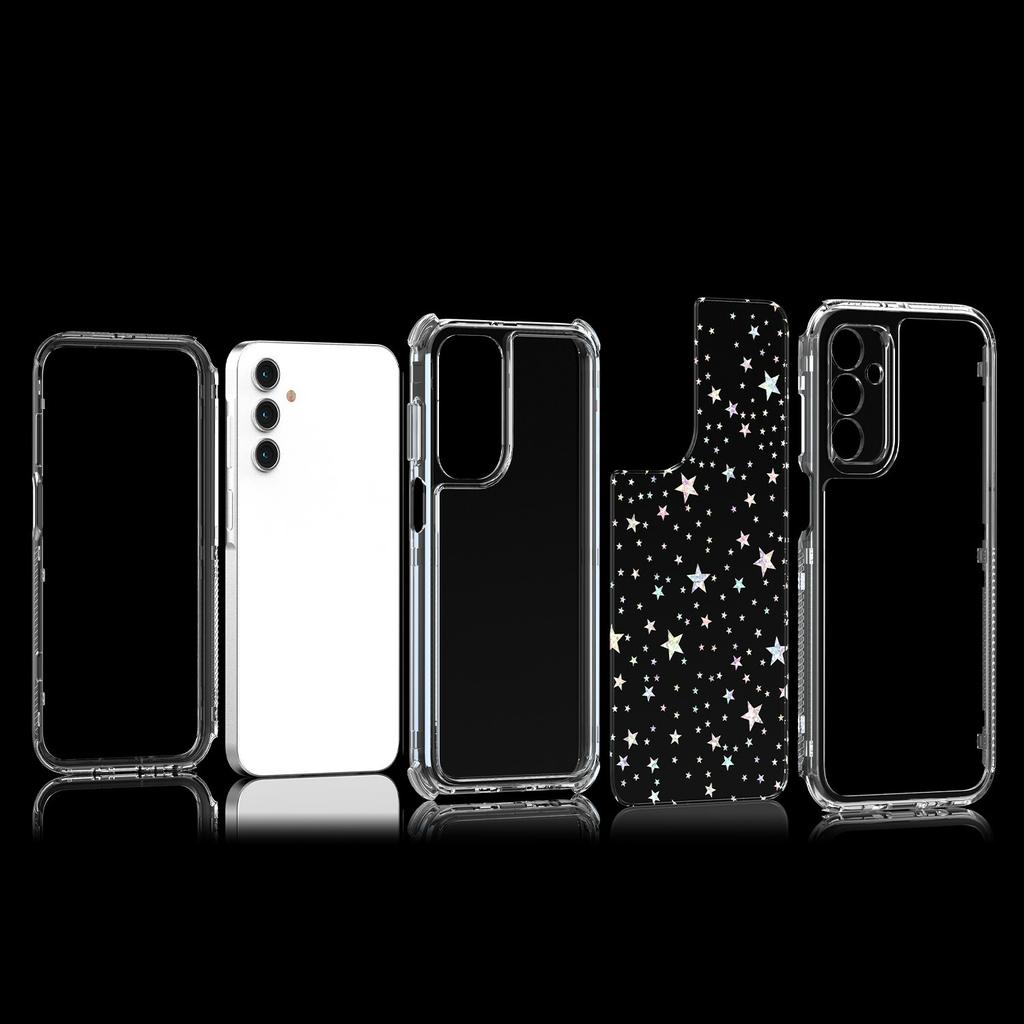 For Samsung Galaxy A55 5G Case Precise Cutouts Acrylic TPU Clear Phone Cover with Laser-printed Film