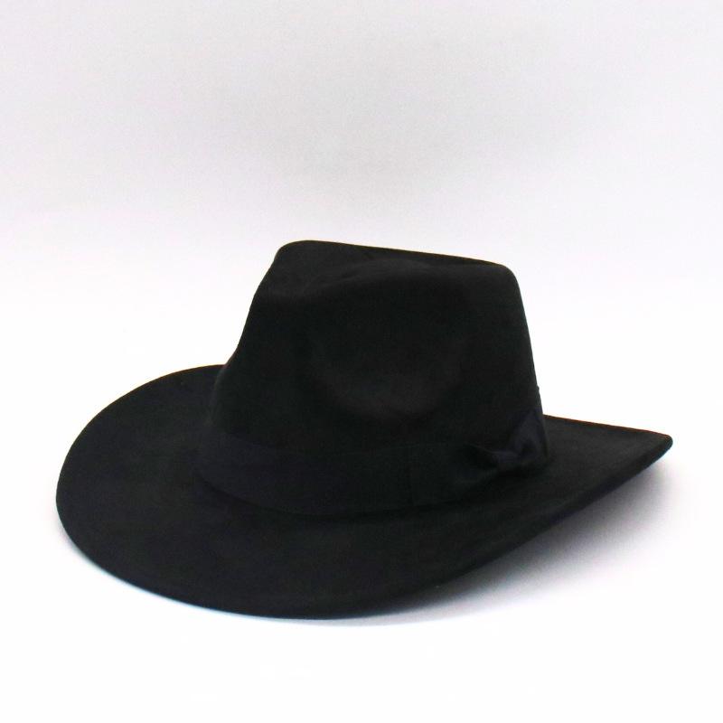 New British wide-brimmed top hat, autumn and winter jazz hat for men and women, big-brimmed suede hat, woolen gentleman's big felt hat.