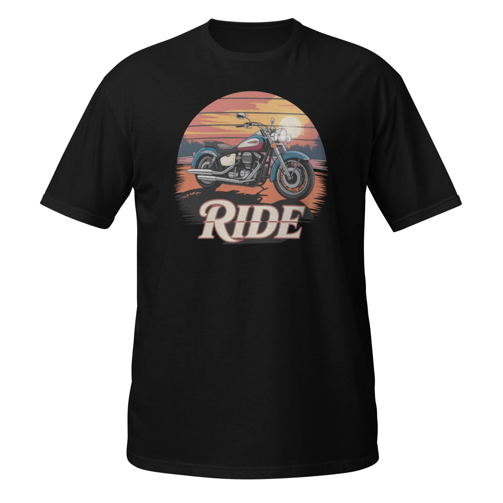 Retro Sunset Motorbike Unisex T-Shirt, Bike Ride Race Fun Biker Road Speed S