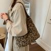 New Leopard Print Furry Top Handle  Bag Comfortable and Versatile Texture Shoulder Bag Women Large Capacity Simple Storage Bags