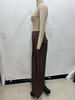 Striped Padded Shoulder Suit Jacket & Pleated Trousers Set