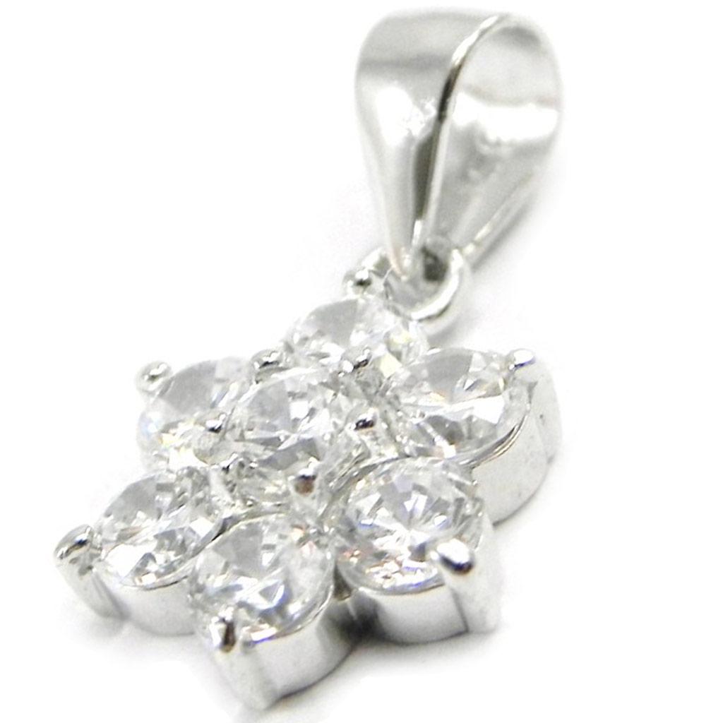 Les Trésors De Lily [I3941] - Silver Pendant 'Crystal Flower' Silver-white (rhodium-plated) - 10 Mm