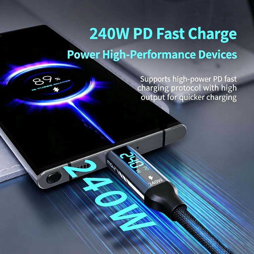Xiaomi USB 4 Cable 240W Display 40Gbps 8K For Thunderbolt 4 Type C Fast Charging Thunderbolt3 USB 4.0 USB C to C Data Transfer Cable