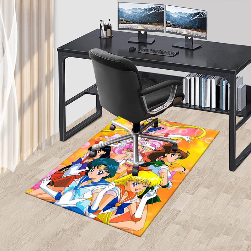 

1pc Sailor Moon Chair Mat: Anime Cartoon Design, Non-Slip Carpet for Office and Home Decor - Perfect Gift for Fans!O075 60cm by 90cm