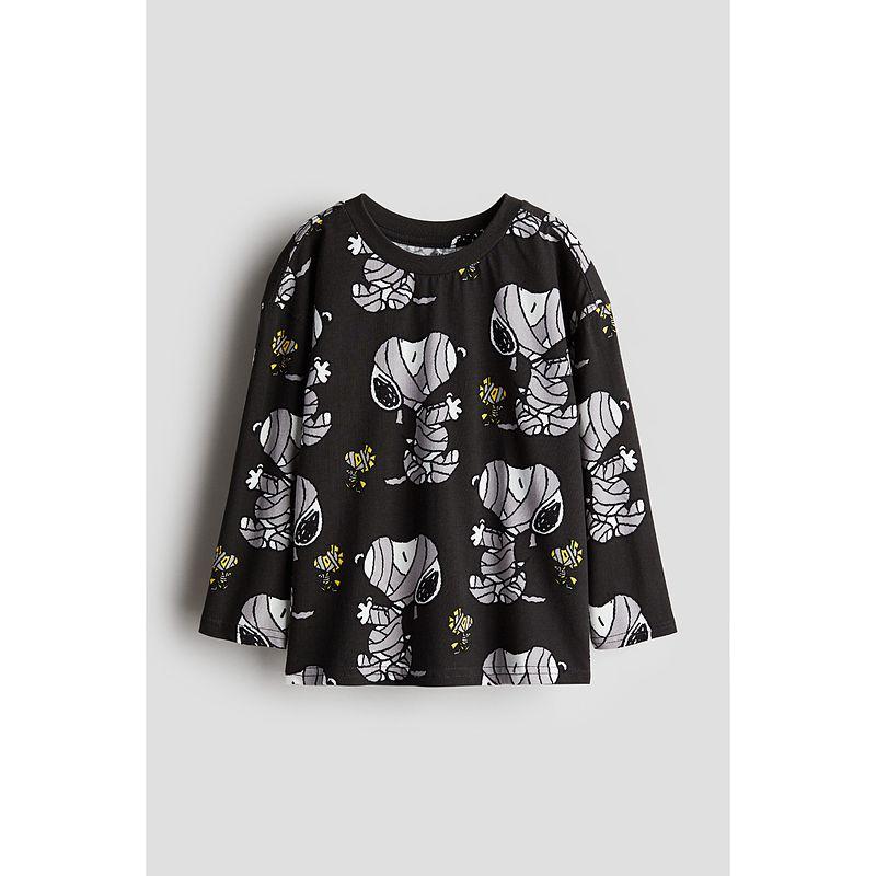 

HM Детская одежда Футболка для мальчиков летняя с круглым вырезом из чистого хлопка повседневная свободная с длинными рукавами 1235745