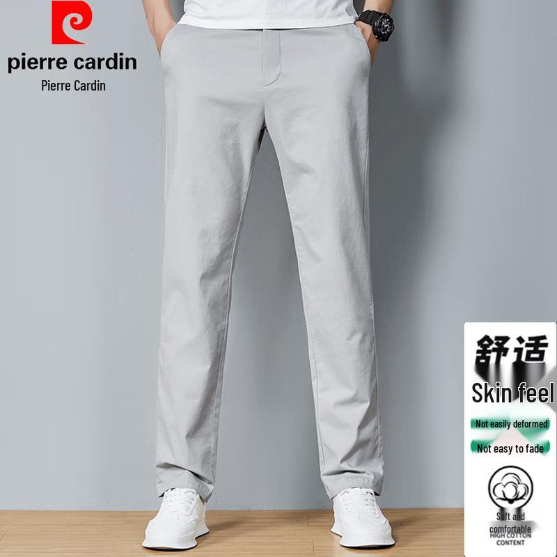Pierre Cardin Men s Summer Breathable Cotton Straight-Leg Casual Pants 30