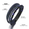 Men's Tiger Eye Beaded Multi-Layer Leather Bracelet