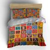 Colorful Alphabet and Numbers Pattern Bedding Duvet Cover Set  (1*Duvet Cover 2*Pillowcases, Without Duvet Insert)