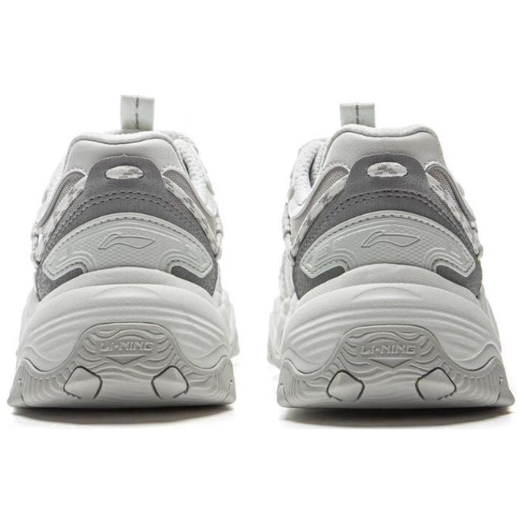LiNing Cat Paw Lite 2 Classic Versatile Retro Thick Sole Increased Height Non-Slip Wear-Resistant Low-Top Dad Shoes Women Sneakers White AGCV030-3