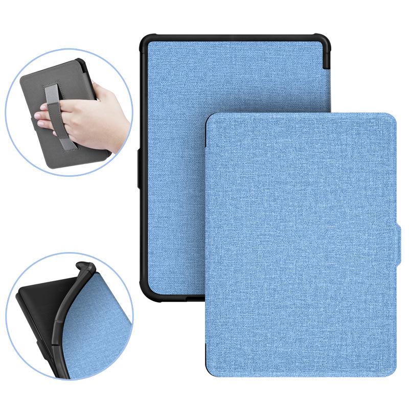 Compatible Kobo Clara HD Linen Texture Protective Leather Case for 2018 Model & Tolino Shine 3