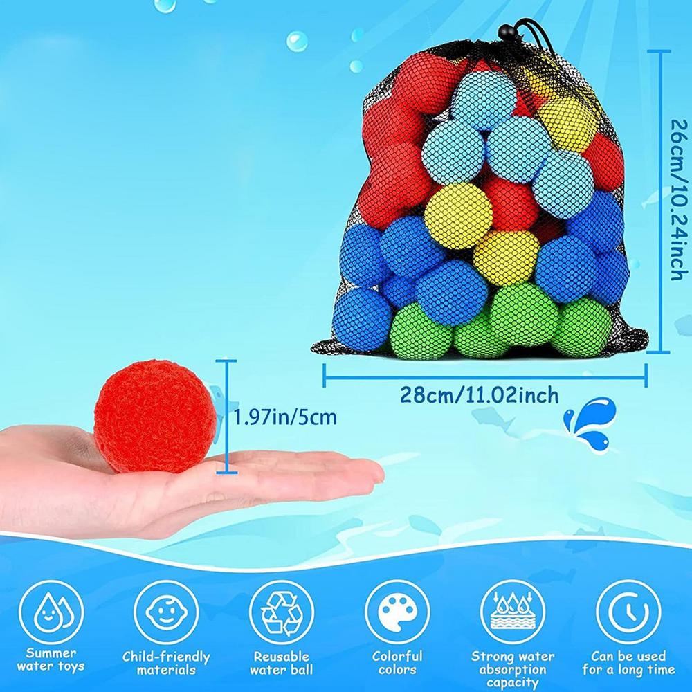 30 Stück 5 cm wiederverwendbare Wasserschwammbälle, schnell saugend, weiche Planschbecken-Spielzeuge, umweltfreundliche Sommer-Wasserspiele für Kinder und Erwachsene, Strand