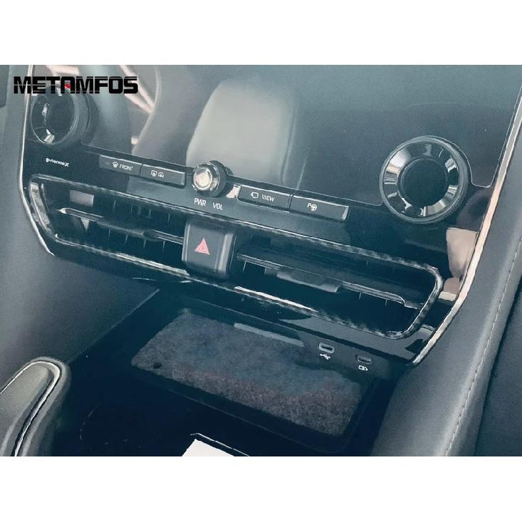 For Toyota Alphard Vellfire 2024 2025 2026 Carbon Fiber Center Console Air Condition Vent Outlet Cover Trim Interior Accessories