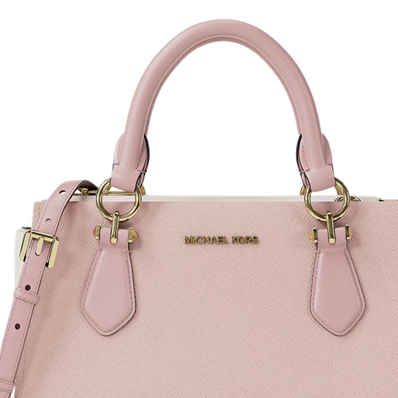 MICHAEL KORS MARILYN brand logo classic one-shoulder cross-body cowhide handbag small size women's pink