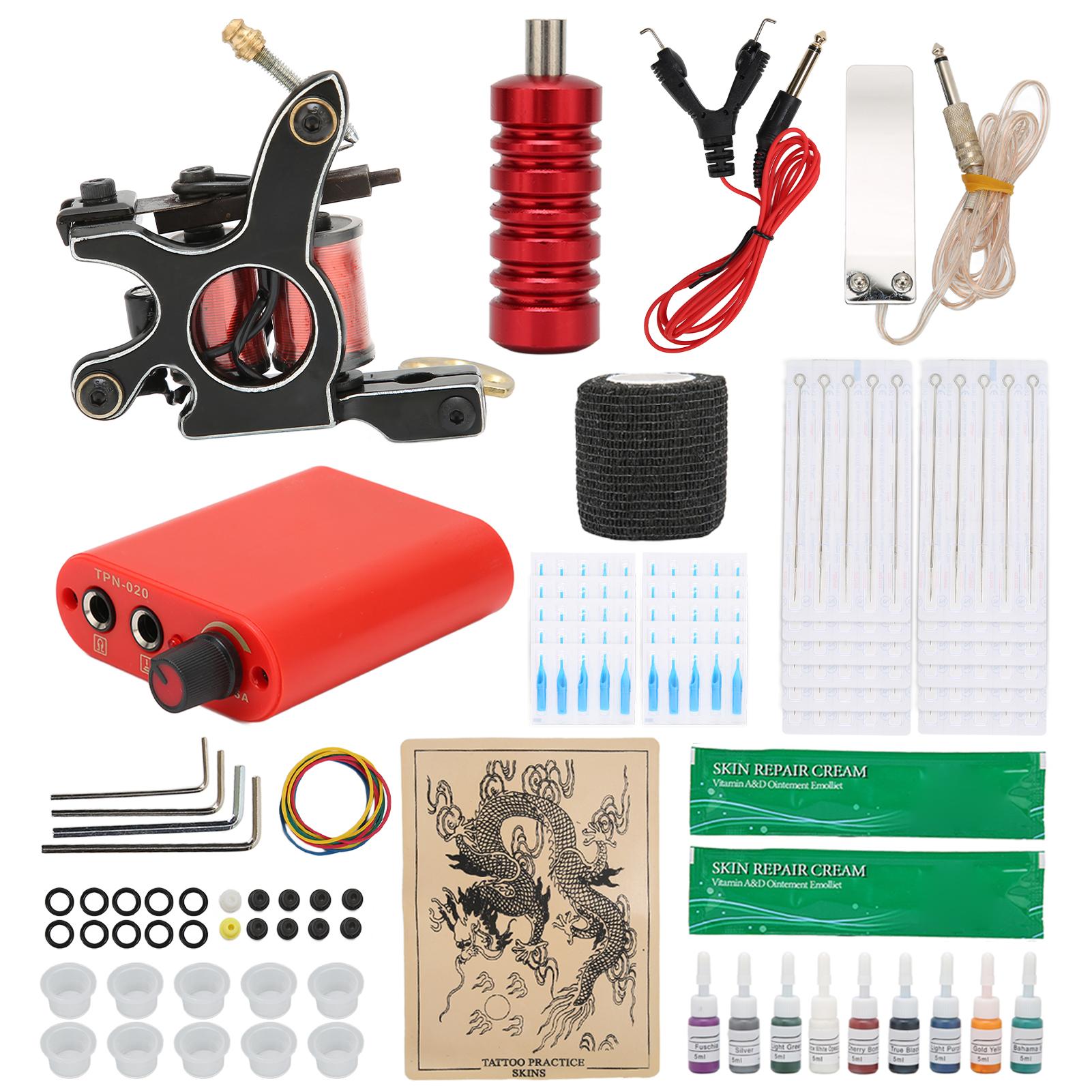 

Набор для татуировки Профессиональные катушки Комплект для татуировки Одноразовая игла Татуировка Grommet Clip Cord EU Plug