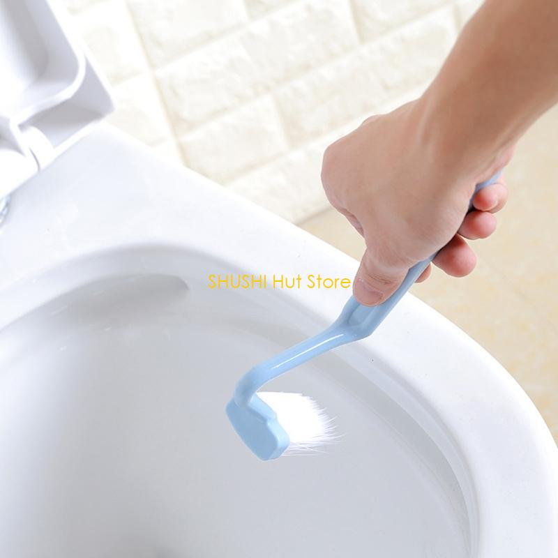Flexible S Bend Toilet Cleaning Brush Tool Set 3 Assorted Hues Plastic Material D57B