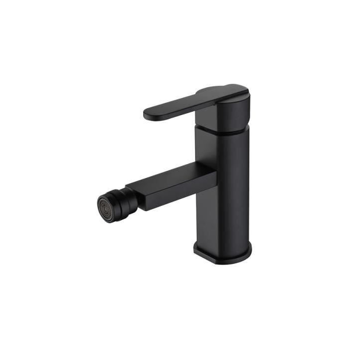 Robinet De Bidet - IMEX - Modèle ROMA - Couleur Noire - Finition Mate - Monocommande