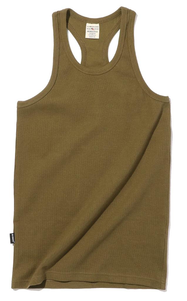 AVIREX DAILY RIB TANK TOP 6143503 XL size 075 olive