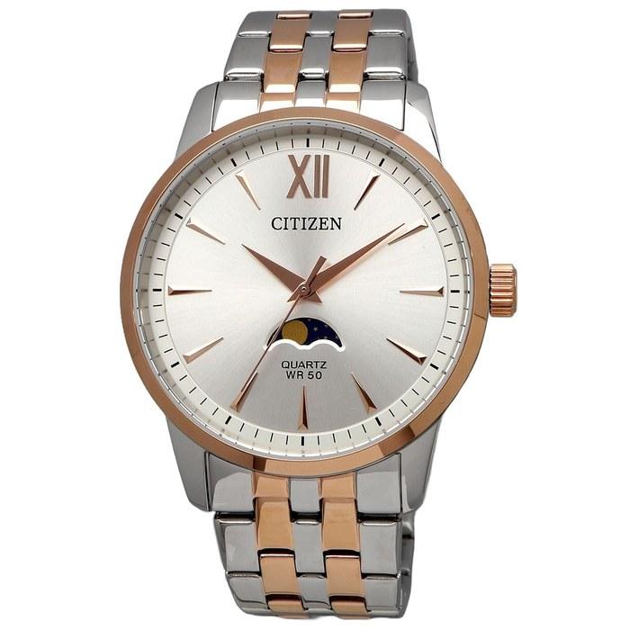 [Citizen] Moon Phase Analog Quartz Men's Watch AK5006-58A Silver & Pink Gold