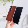 Electroplate Frame Phone Case for Samsung Galaxy Z Fold 7 6 5 4 3 Fold7 Fold6 Serpentine Leather ShockProof Protective Cover