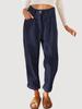 2025 Spring & Autumn Women's Corduroy Harem Cigarette Pants - Retro, Cropped, Casual Style.