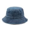 Bucket Hat Solid Color Washed Vintage Anti-UV Sunscreen Decorative Denim Unisex Women Men Cap Headwear