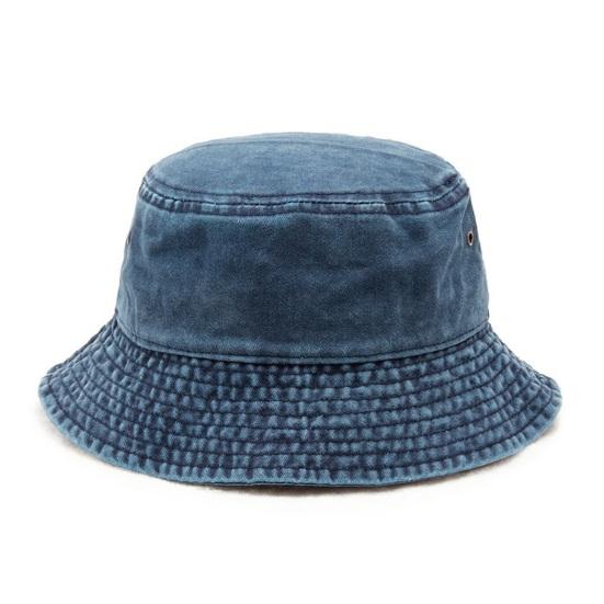Bucket Hat Solid Color Washed Vintage Anti-UV Sunscreen Decorative Denim Unisex Women Men Cap Headwear